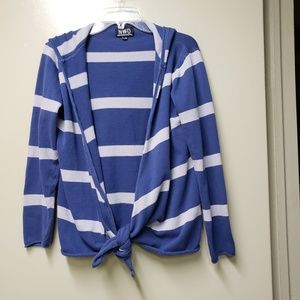 Long Sleeve Hooded Tie Front Long Sleeve Sweater